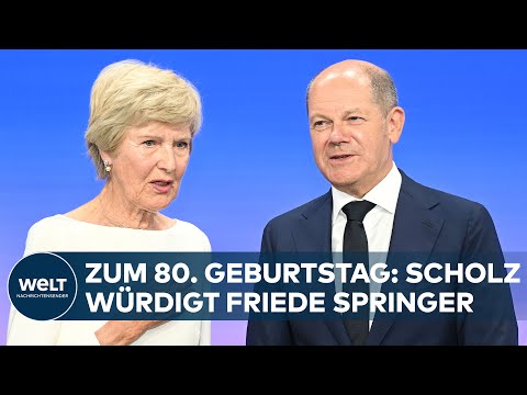 Kanzler Scholz würdigt Verdienst von Verlegerin Friede Springer zum 80. Geburtstag